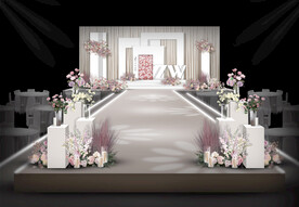 粉白色婚礼仪式区