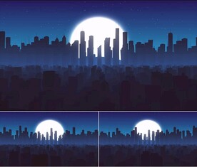 4K赛博朋克城市月亮视频素材