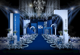 蓝色婚礼仪式区