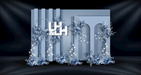 蓝色婚礼迎宾区