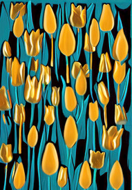 蓝色金箔抽象郁金香