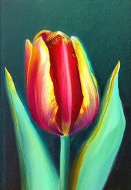 郁金香手绘油画