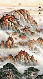 江山如画泰山图五岳独尊