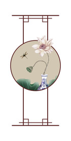 高清分层透明底屏风玻璃打印图