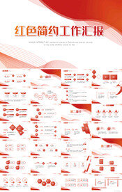 红色简约工作总结汇报动态PPT