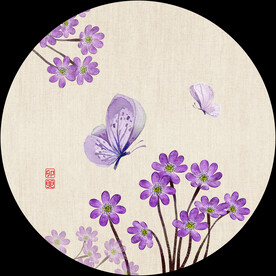 新中式手绘蝴蝶国画装饰画