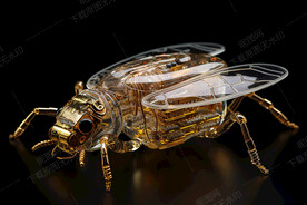 透明翅膀的机械虫子