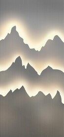 高清分层发光山水打印图