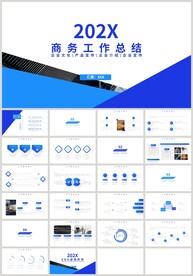 蓝色商务工作计划总结汇报PPT