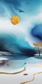 新中式水墨山水装饰画