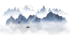 新中式抽象水墨山水风景背景墙