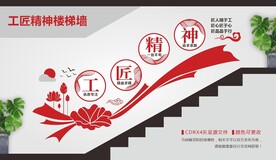 工匠精神楼梯文化墙