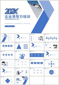 蓝色企业宣传领导力培训PPT