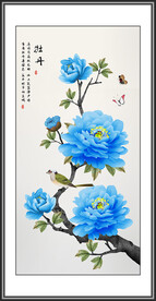 新中式花鸟牡丹画