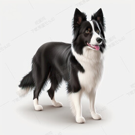 卡通边境牧羊犬