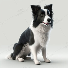 卡通边境牧羊犬