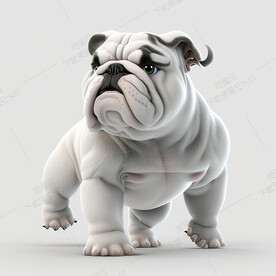 卡通英国斗牛犬