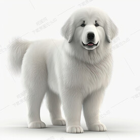 卡通大白熊犬