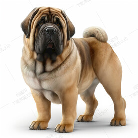 卡通马氏提夫犬