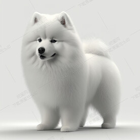 卡通萨摩耶犬