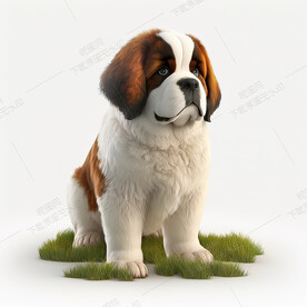 卡通圣伯纳犬