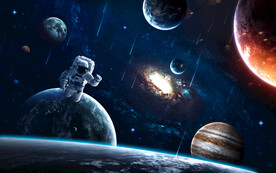 太空星球宇航员黑洞宇宙银河背景