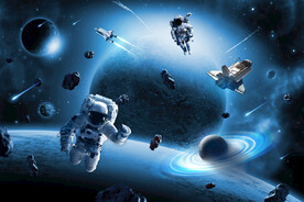 银河宇宙星球宇航员太空陨石背景