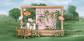 粉色户外迎宾区