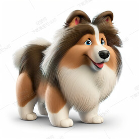 卡通苏格兰牧羊犬