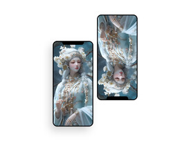 手机壁纸  插画  花神