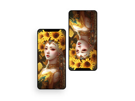 手机壁纸  插画   花神