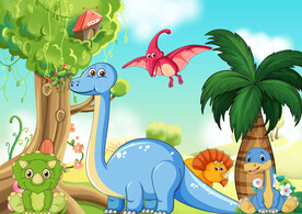 卡通恐龙背景墙