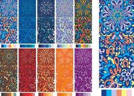 民族风花纹花边印花少数民族色调