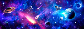 梦幻银河星空外太空宇宙星球背景