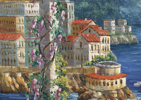 地中海风景油画