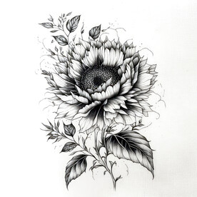 黑白花卉