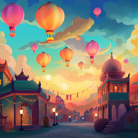 童话世界热气球