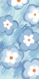 清新蓝色花手机壳图案