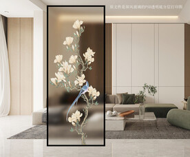 高清分层透明底屏风玻璃打印图