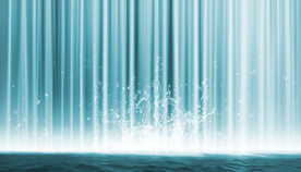 高清唯美意境流水生财装饰画