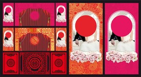 中式欧式婚庆背景 结婚舞台背景