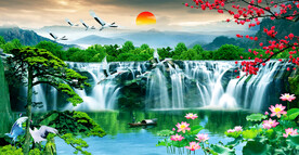 迎客松山水装饰画