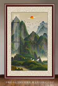 水彩山水挂画