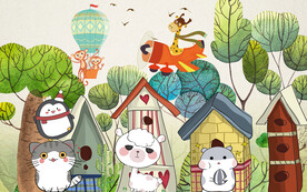 卡通可爱儿童背景墙