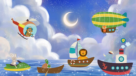 卡通海洋夜晚背景墙