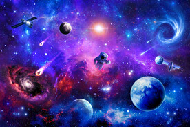 梦幻银河星空外太空宇宙星球背景