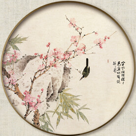 圆形花鸟图