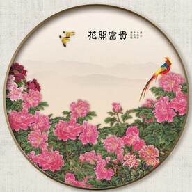 圆形花鸟图