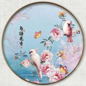 圆形花鸟图