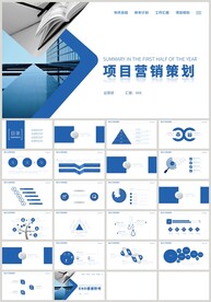 蓝色项目营销策划推广PPT